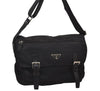 Authentic PRADA Nylon Tessuto Leather Shoulder Cross Body Bag Purse Black 8544I