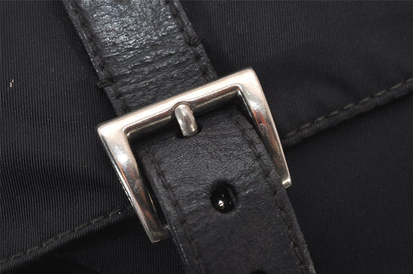 Authentic PRADA Nylon Tessuto Leather Shoulder Cross Body Bag Purse Black 8544I