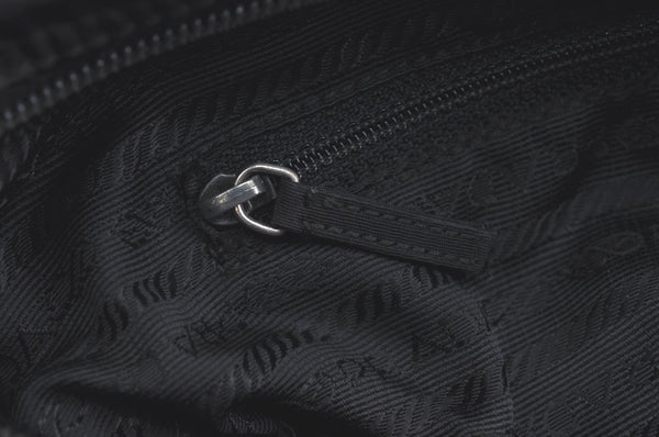 Authentic PRADA Nylon Tessuto Leather Shoulder Cross Body Bag Purse Black 8544I