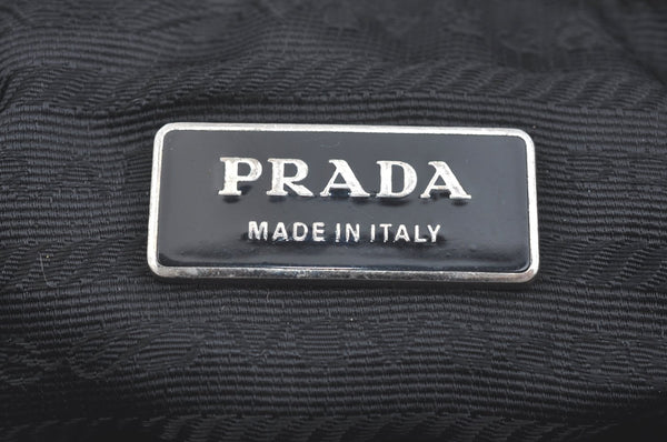 Authentic PRADA Nylon Tessuto Leather Shoulder Cross Body Bag Purse Black 8544I