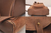 Authentic GUCCI Bamboo Drawstring Backpack Purse Suede Leather Brown 8544M