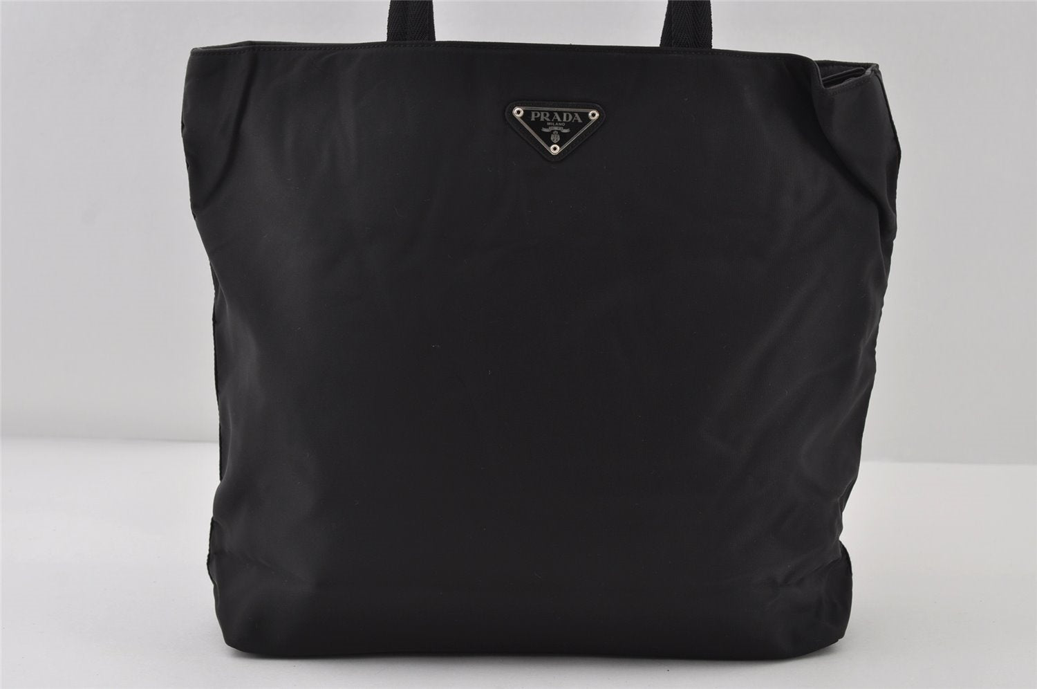 Authentic PRADA Vintage Nylon Tessuto Leather Shoulder Hand Bag Black 8545I