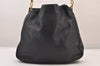 Authentic GUCCI Bamboo 2Way Shoulder Hand Bag Leather Navy Blue Junk 8545M