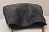 Authentic GUCCI Bamboo 2Way Shoulder Hand Bag Leather Navy Blue Junk 8545M