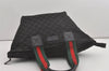 Authentic GUCCI Web Sherry Line Tote Bag GG Nylon Leather 131230 Black 8547I