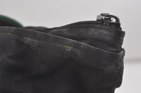 Authentic GUCCI Web Sherry Line Tote Bag GG Nylon Leather 131230 Black 8547I