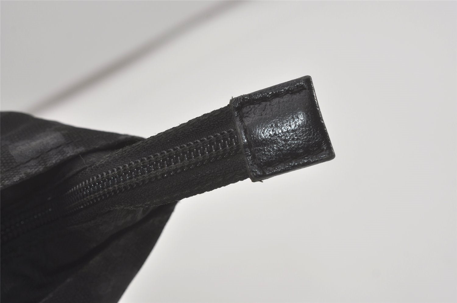 Authentic GUCCI Web Sherry Line Tote Bag GG Nylon Leather 131230 Black 8547I