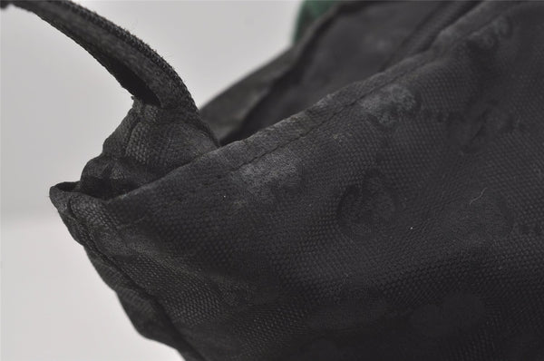 Authentic GUCCI Web Sherry Line Tote Bag GG Nylon Leather 131230 Black 8547I