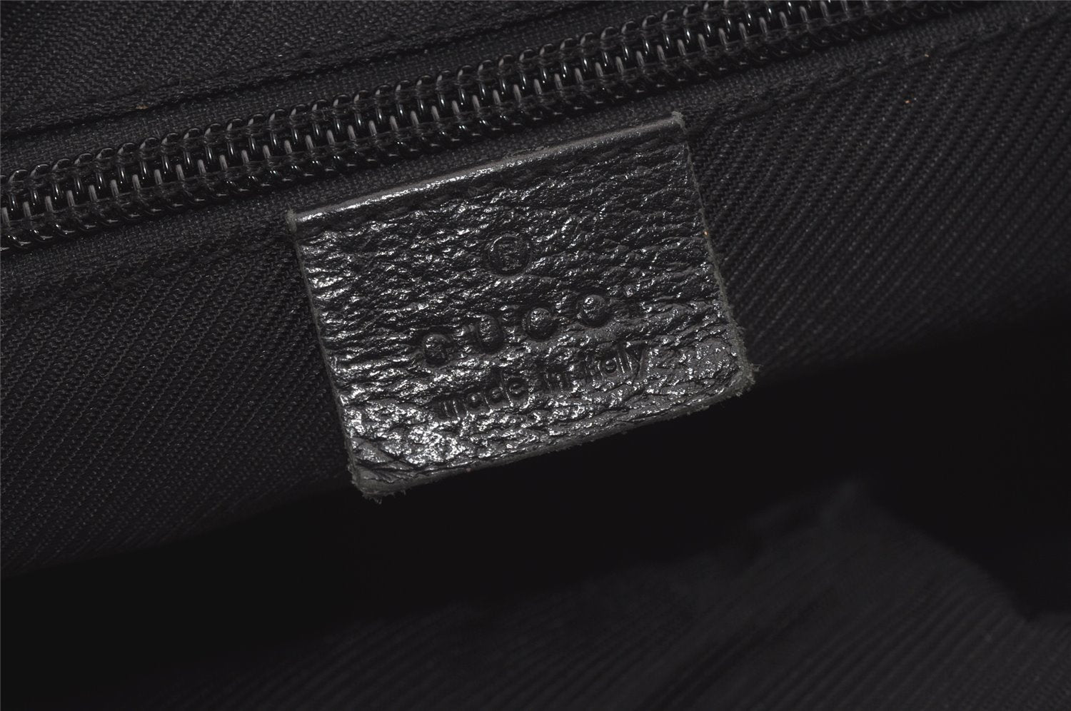 Authentic GUCCI Web Sherry Line Tote Bag GG Nylon Leather 131230 Black 8547I