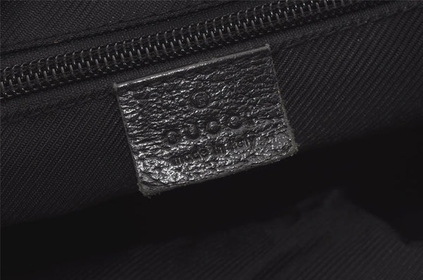 Authentic GUCCI Web Sherry Line Tote Bag GG Nylon Leather 131230 Black 8547I