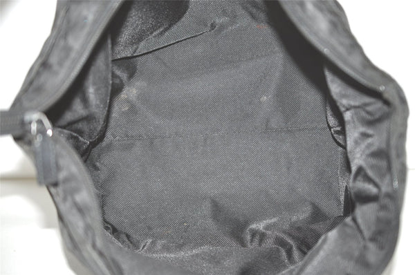 Authentic GUCCI Web Sherry Line Tote Bag GG Nylon Leather 131230 Black 8547I