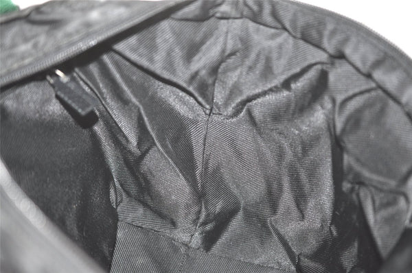 Authentic GUCCI Web Sherry Line Tote Bag GG Nylon Leather 131230 Black 8547I