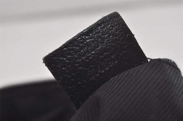 Authentic GUCCI Web Sherry Line Tote Bag GG Nylon Leather 131230 Black 8547I