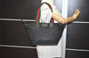 Authentic GUCCI Web Sherry Line Tote Bag GG Nylon Leather 131230 Black 8547I