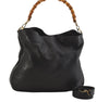 Authentic GUCCI Bamboo 2Way Shoulder Hand Bag Leather 0011577 Black Junk 8548M