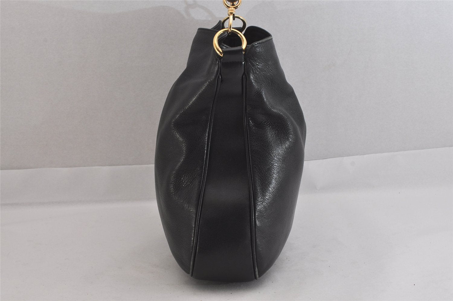 Authentic GUCCI Bamboo 2Way Shoulder Hand Bag Leather 0011577 Black Junk 8548M