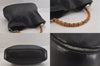 Authentic GUCCI Bamboo 2Way Shoulder Hand Bag Leather 0011577 Black Junk 8548M