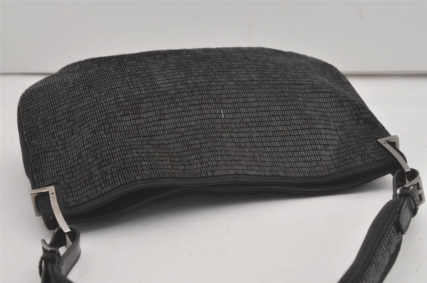 Authentic GUCCI Vintage Shoulder Hand Bag Purse Beads Leather Black 8549I