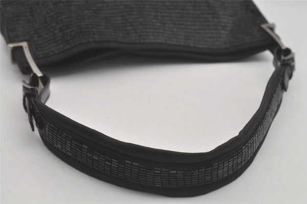 Authentic GUCCI Vintage Shoulder Hand Bag Purse Beads Leather Black 8549I