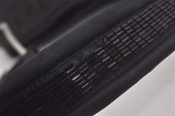 Authentic GUCCI Vintage Shoulder Hand Bag Purse Beads Leather Black 8549I