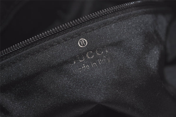 Authentic GUCCI Vintage Shoulder Hand Bag Purse Beads Leather Black 8549I