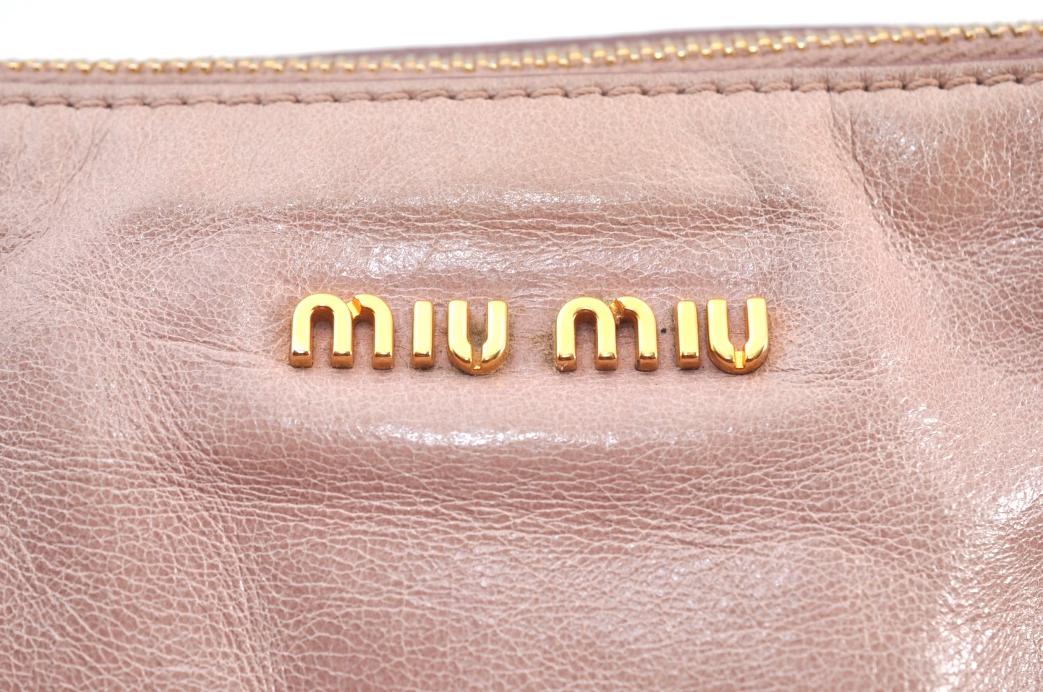 Authentic MIU MIU Leather 2Way Shoulder Cross Body Hand Bag Purse Pink 8550H