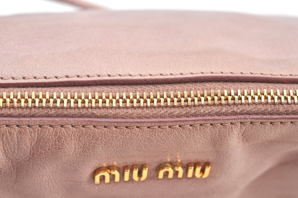 Authentic MIU MIU Leather 2Way Shoulder Cross Body Hand Bag Purse Pink 8550H