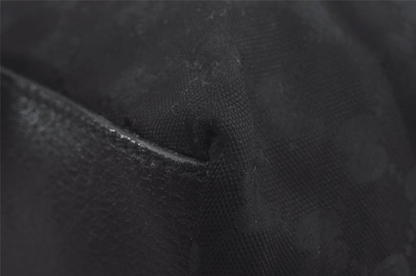 Authentic GUCCI Web Sherry Line Tote Bag GG Nylon Leather 131230 Black 8550I