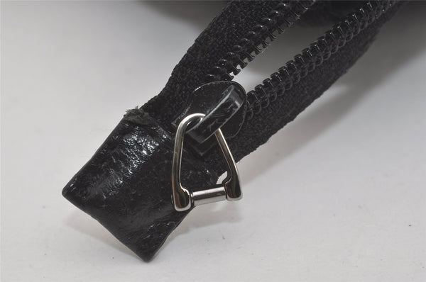 Authentic GUCCI Web Sherry Line Tote Bag GG Nylon Leather 131230 Black 8550I