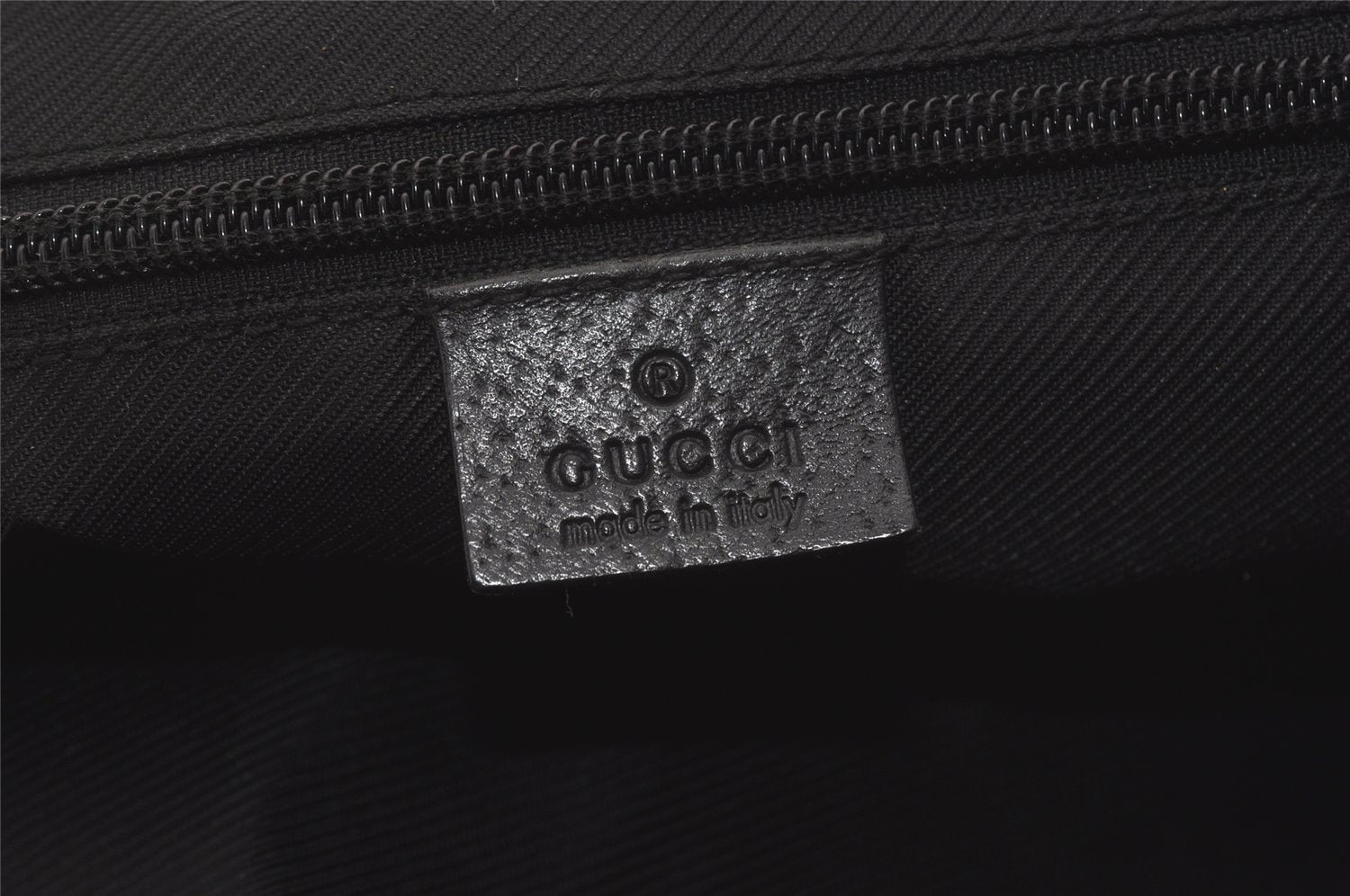 Authentic GUCCI Web Sherry Line Tote Bag GG Nylon Leather 131230 Black 8550I