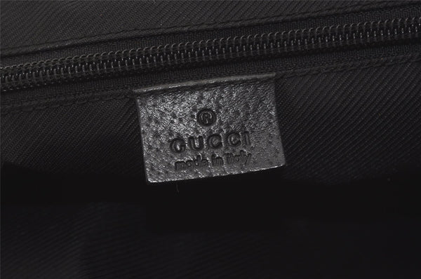 Authentic GUCCI Web Sherry Line Tote Bag GG Nylon Leather 131230 Black 8550I