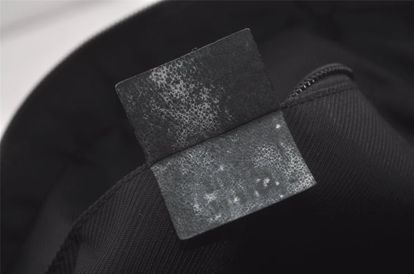 Authentic GUCCI Web Sherry Line Tote Bag GG Nylon Leather 131230 Black 8550I