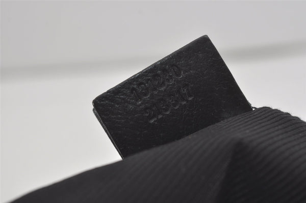 Authentic GUCCI Web Sherry Line Tote Bag GG Nylon Leather 131230 Black 8550I