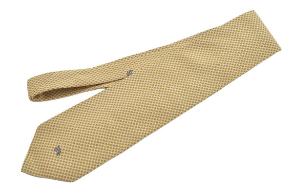 Authentic Burberrys Tie Necktie Check Pattern Silk Yellow Gray 8550J