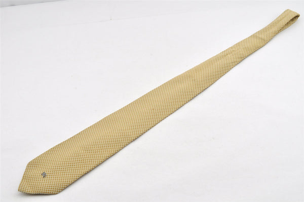 Authentic Burberrys Tie Necktie Check Pattern Silk Yellow Gray 8550J