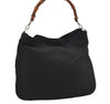 Authentic GUCCI Bamboo Vintage Shoulder Hand Bag Nylon Leather Black 8550M
