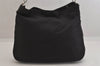 Authentic GUCCI Bamboo Vintage Shoulder Hand Bag Nylon Leather Black 8550M