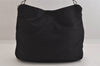 Authentic GUCCI Bamboo Vintage Shoulder Hand Bag Nylon Leather Black 8550M