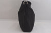 Authentic GUCCI Bamboo Vintage Shoulder Hand Bag Nylon Leather Black 8550M