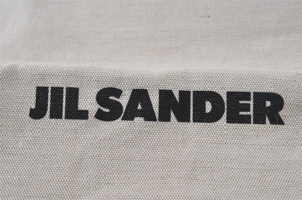 Authentic JIL SANDER Vintage Travel Shoulder Tote Bag Canvas Leather White 8551I