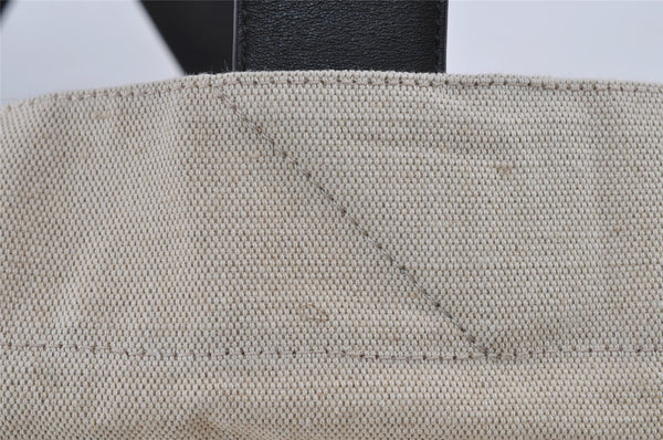 Authentic JIL SANDER Vintage Travel Shoulder Tote Bag Canvas Leather White 8551I