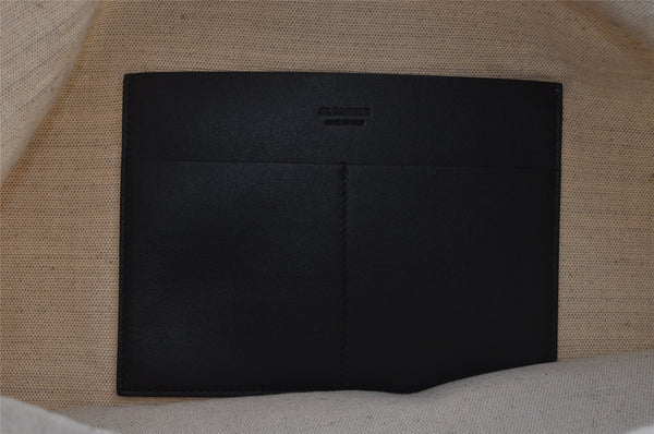 Authentic JIL SANDER Vintage Travel Shoulder Tote Bag Canvas Leather White 8551I