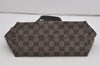 Authentic GUCCI Hand Tote Bag Purse GG Canvas Leather 257249 Brown Black 8552I