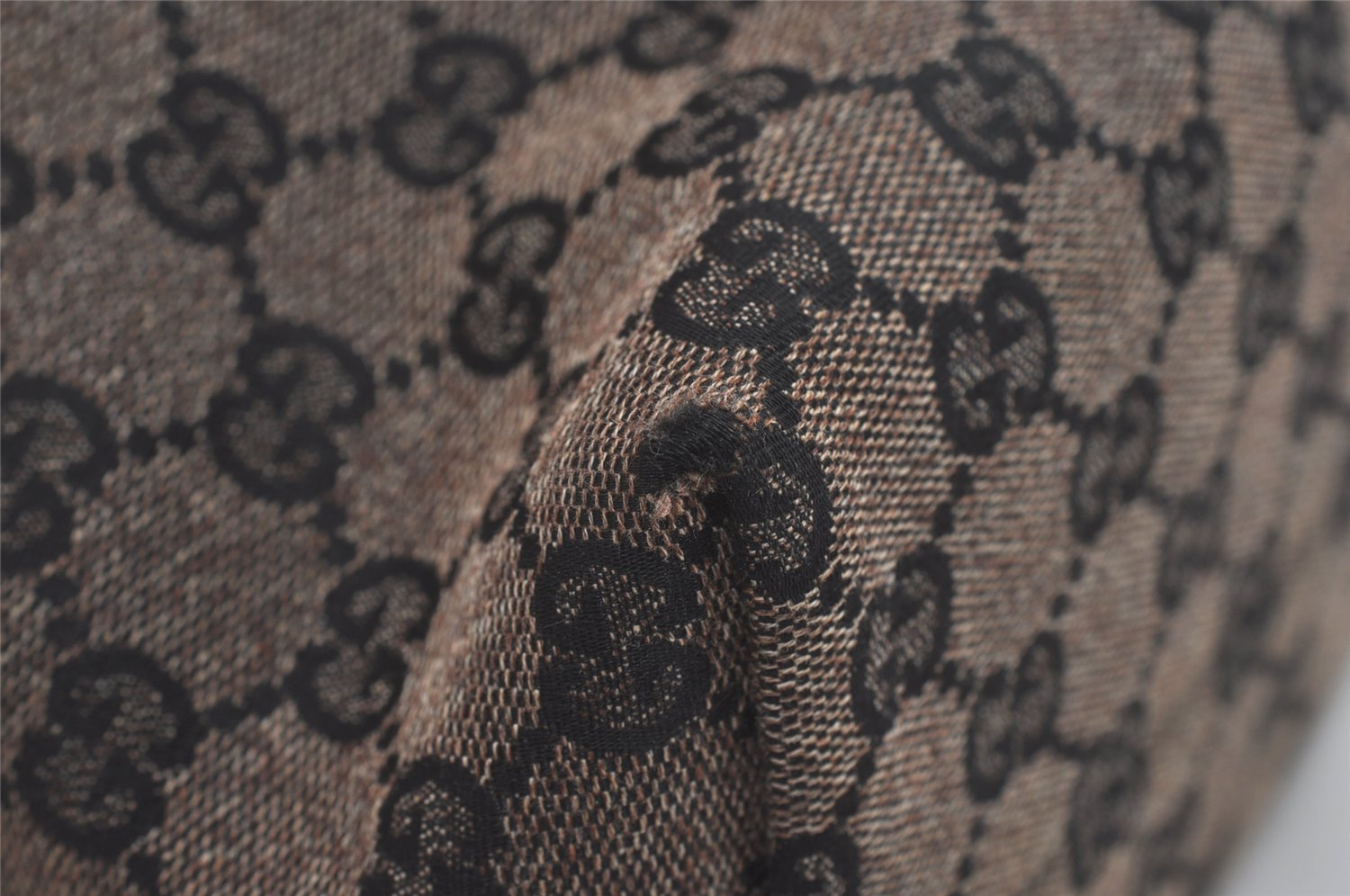 Authentic GUCCI Hand Tote Bag Purse GG Canvas Leather 257249 Brown Black 8552I