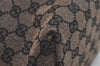 Authentic GUCCI Hand Tote Bag Purse GG Canvas Leather 257249 Brown Black 8552I