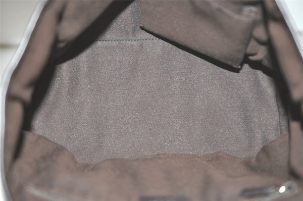 Authentic GUCCI Hand Tote Bag Purse GG Canvas Leather 257249 Brown Black 8552I