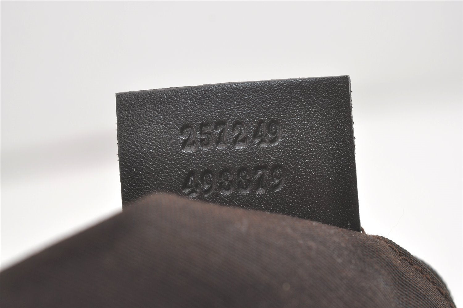 Authentic GUCCI Hand Tote Bag Purse GG Canvas Leather 257249 Brown Black 8552I