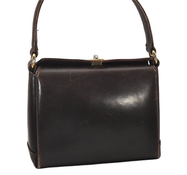 Authentic GUCCI Vintage Shoulder Hand Bag Purse Leather Brown 8553I
