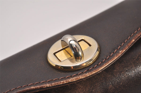 Authentic GUCCI Vintage Shoulder Hand Bag Purse Leather Brown 8553I