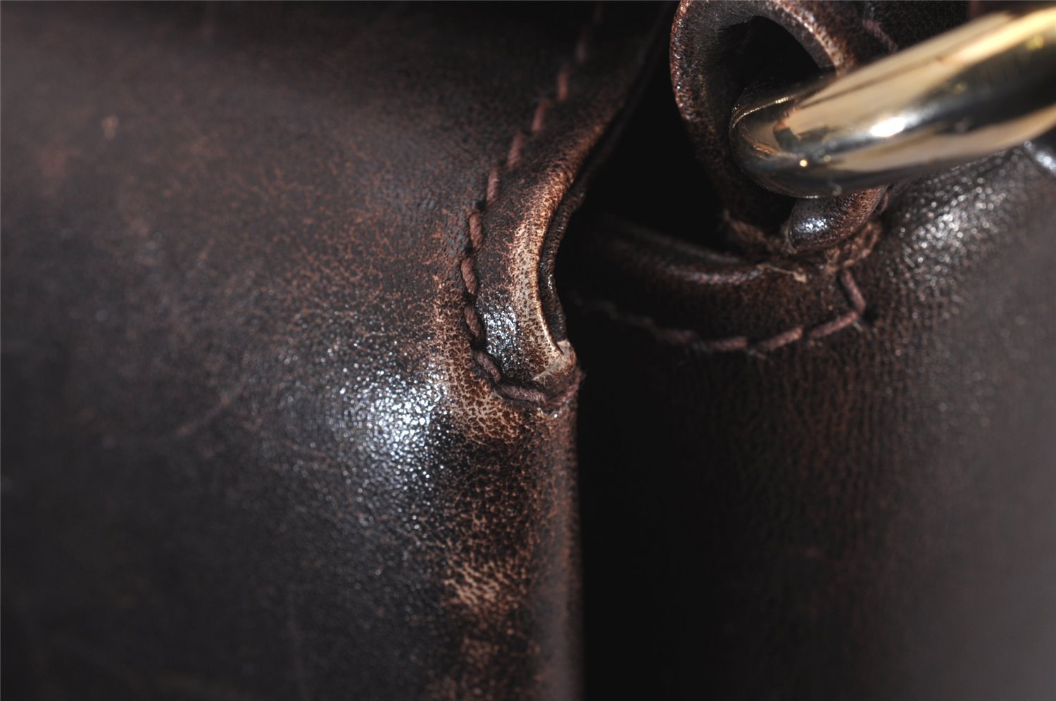 Authentic GUCCI Vintage Shoulder Hand Bag Purse Leather Brown 8553I